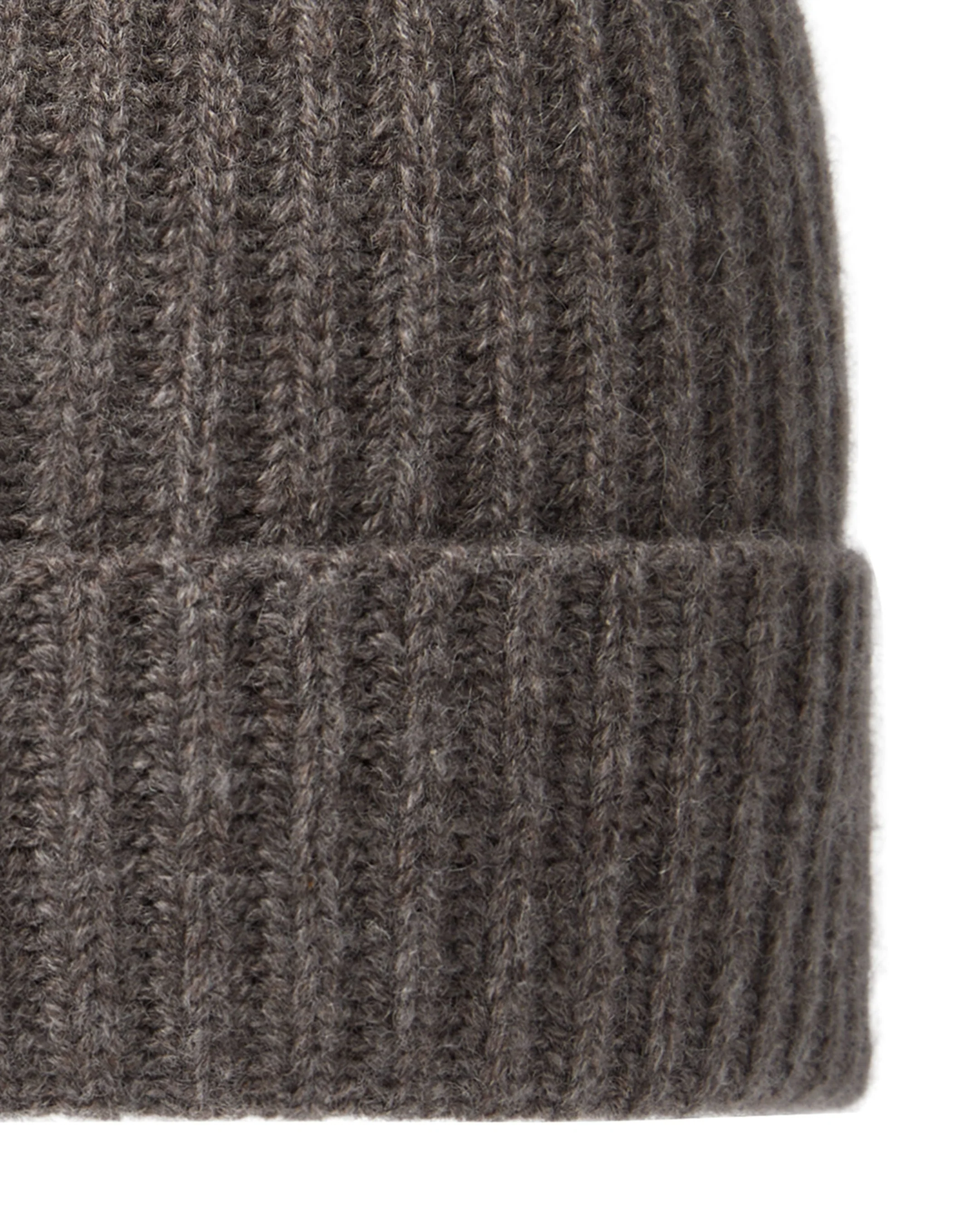 Unisex Ribbed Cashmere Hat Otter Brown