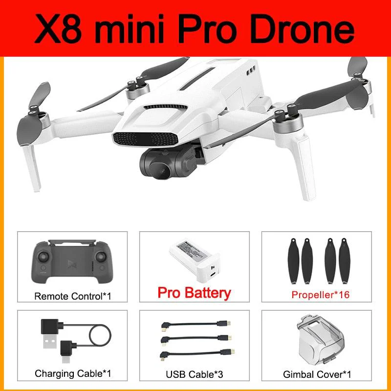 FIMI X8 mini Pro Camera Drone - 4K HD 3-Axis Gimbal 5G Wifi GPS Drone 8km Remote Control 30mins Flight 250G-Class Quadcopter