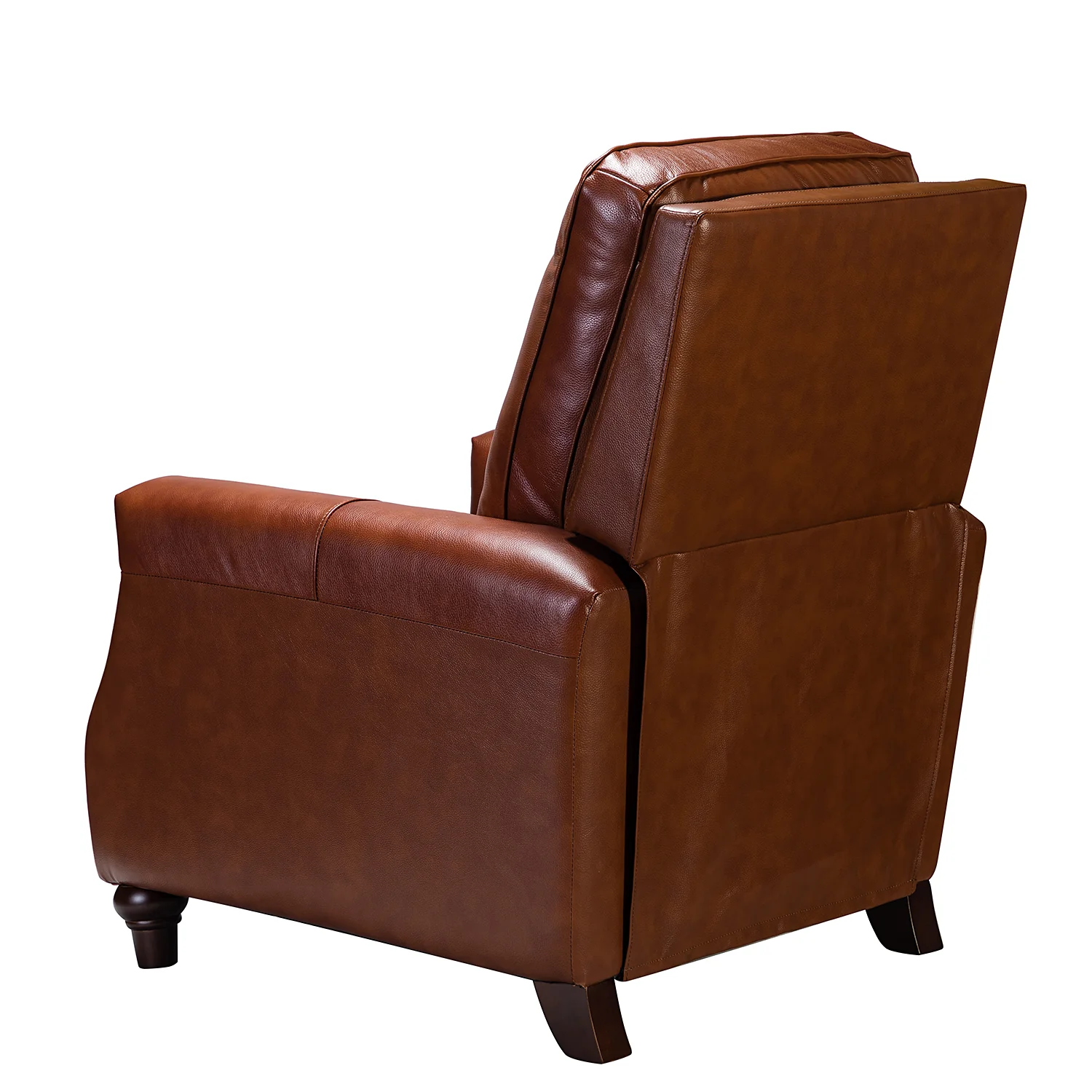Amil Genuine Leather Recliner in Brown