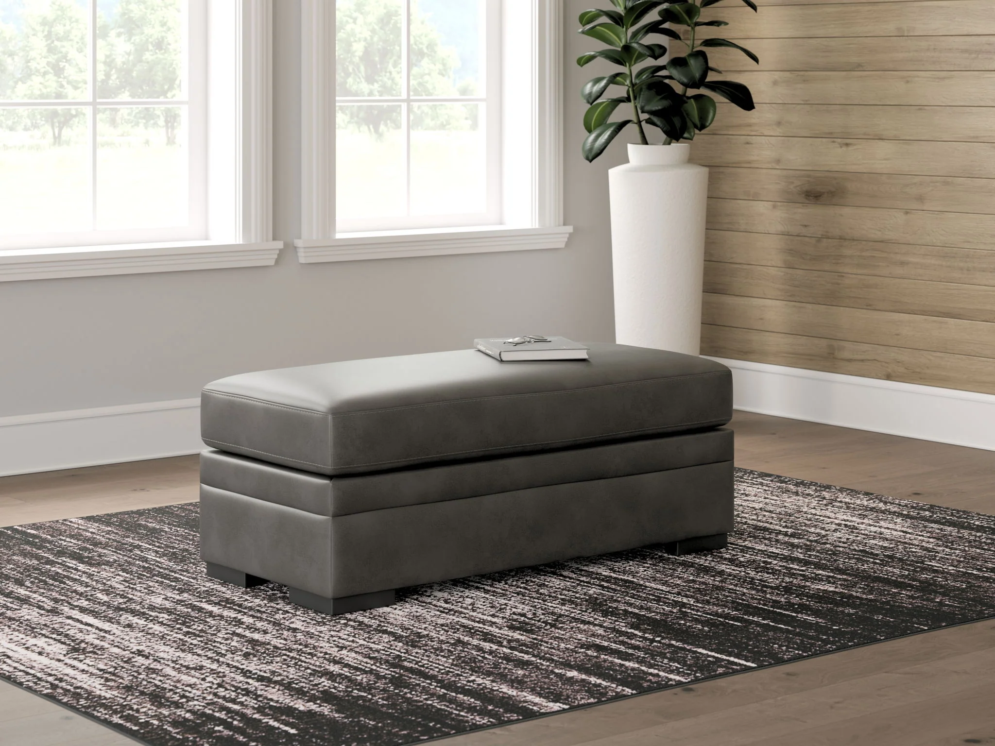 Lofton-Pike - Oversized Accent Ottoman - Shadow