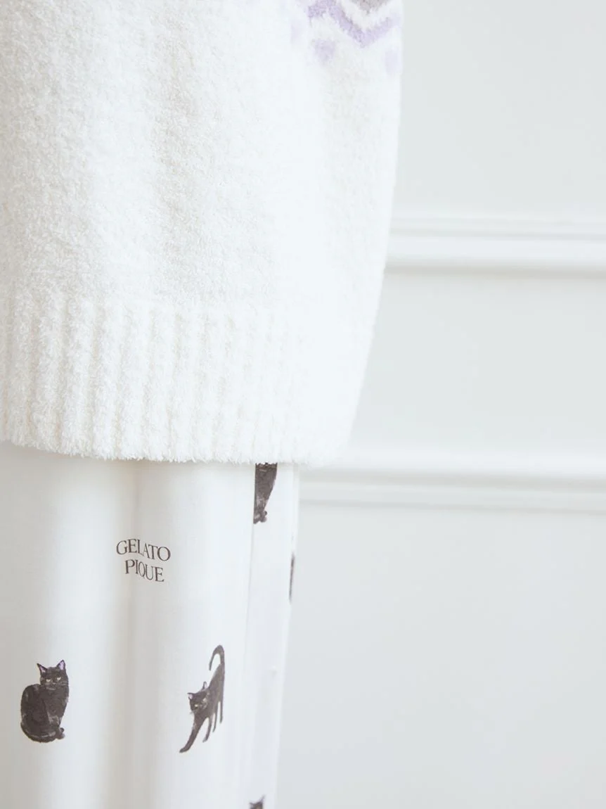 Black Cat Jacquard Pullover