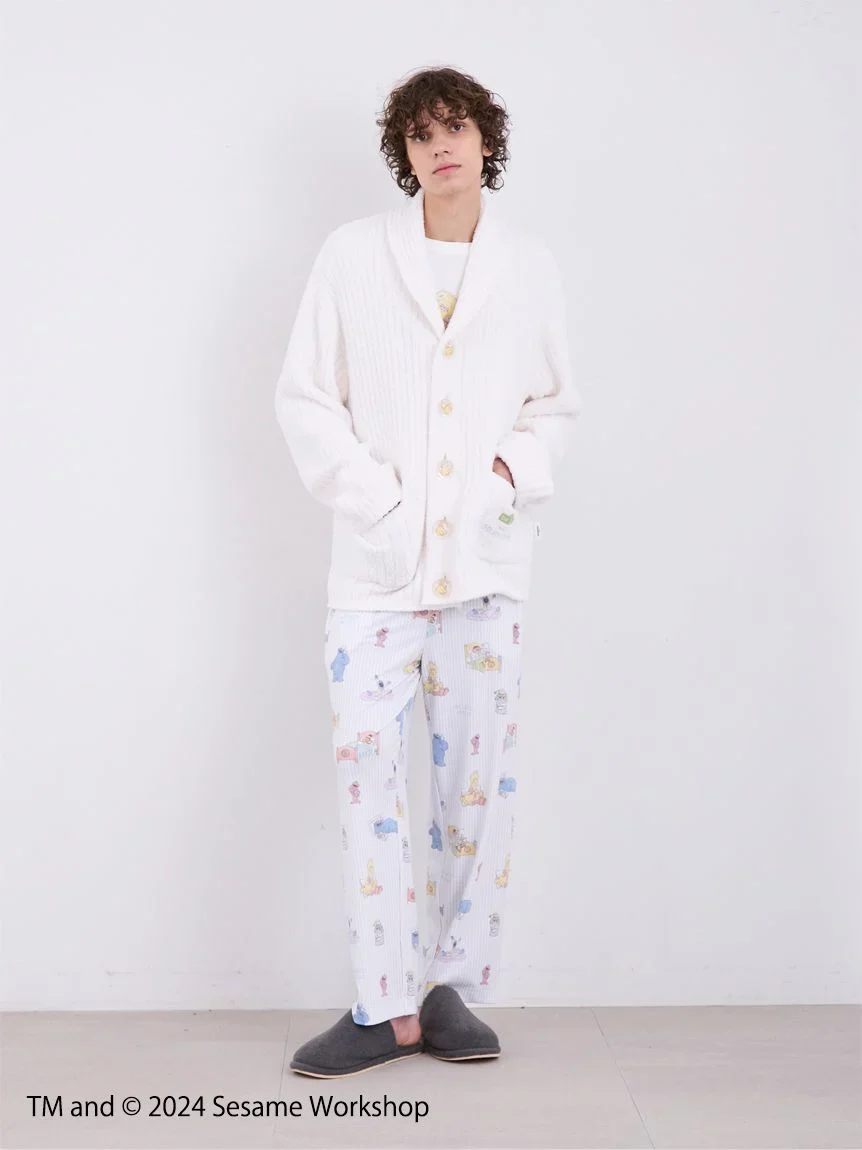 【SESAME STREET】【UNISEX】 Powder Motif Jacquard Shawl Cardigan