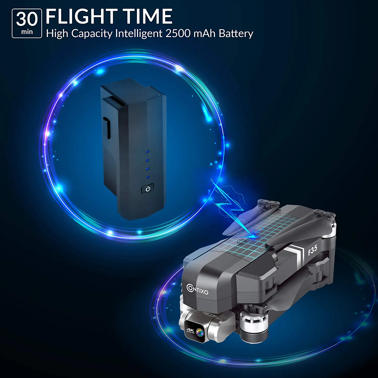 Contixo F35 GPS Drone - with 4K HD UHD Camera 2-Axis Self stabilizing Gimbal 5G WiFi FPV RC Quadcopter Brushless Drone for Adults, Bonus 64GB SD Card Carrying Case Professional Camera Drone