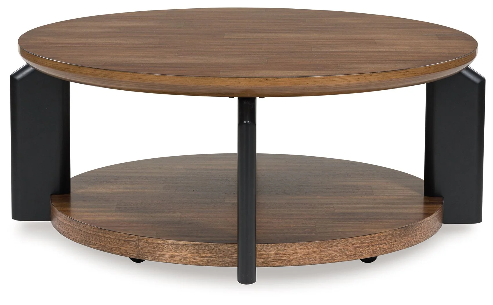 Kraeburn - Round Cocktail Table - Brown / Black