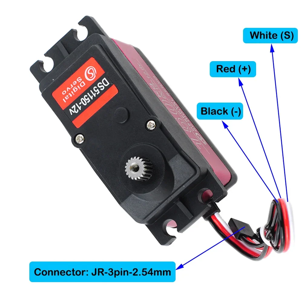 4PCS DSServo 150KG 12V DS51150 Digital Servo 180/270 Degree IP66 with 18T Servo Arm Full Metal Gear Servo Motor for RC Car Robot