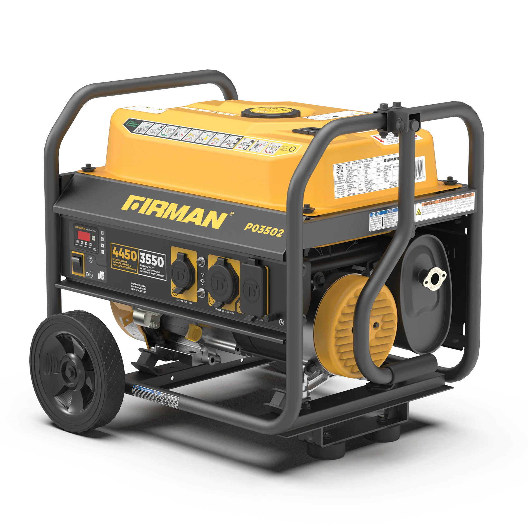 Gas Portable Generator 4450W Recoil Start 120V