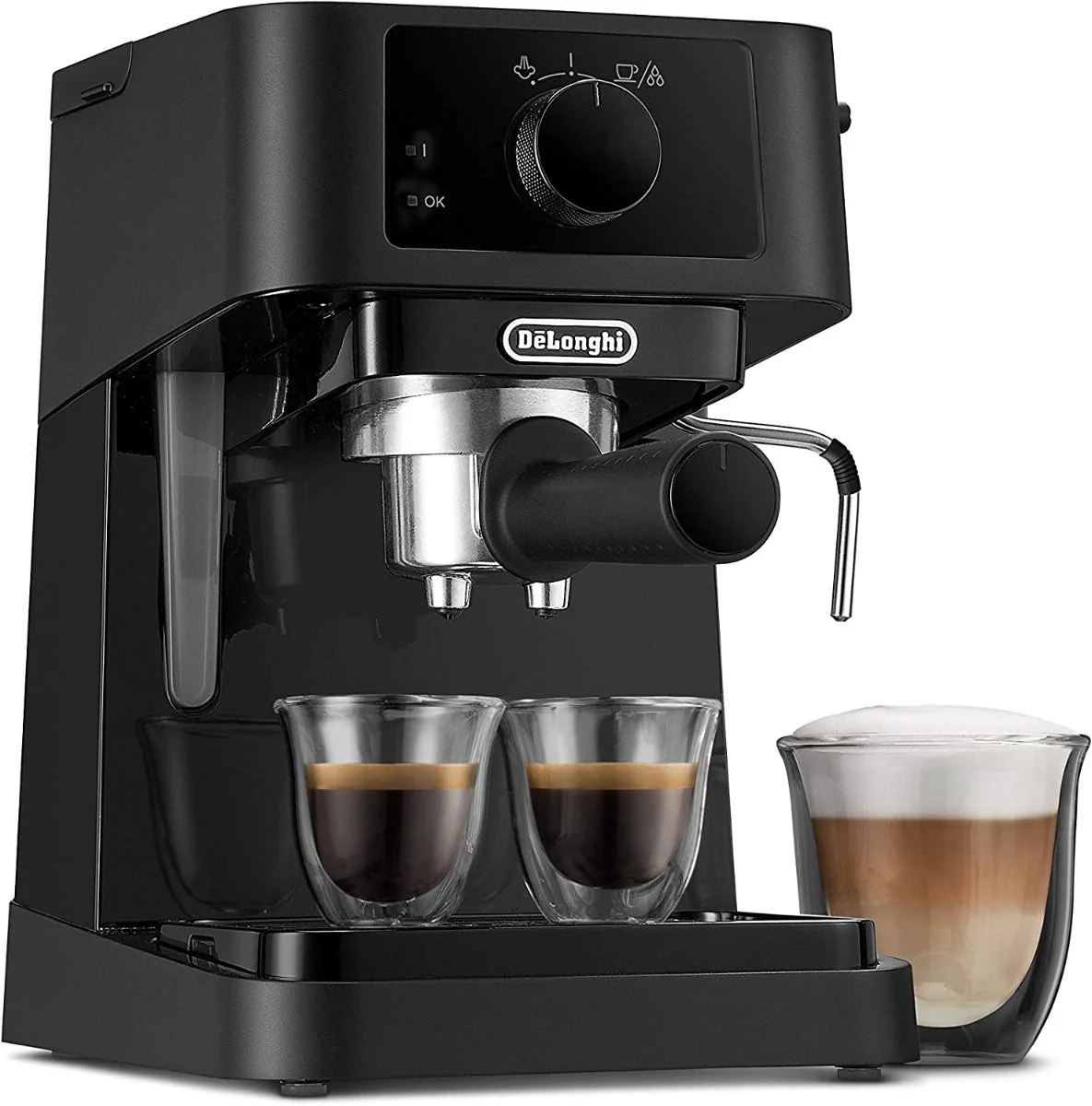 Delonghi 220 volt Expresso Cappuccino Barista Coffee Maker EC230BK  220v 240 volts 15 Bar with milk Frother 2 cup design
