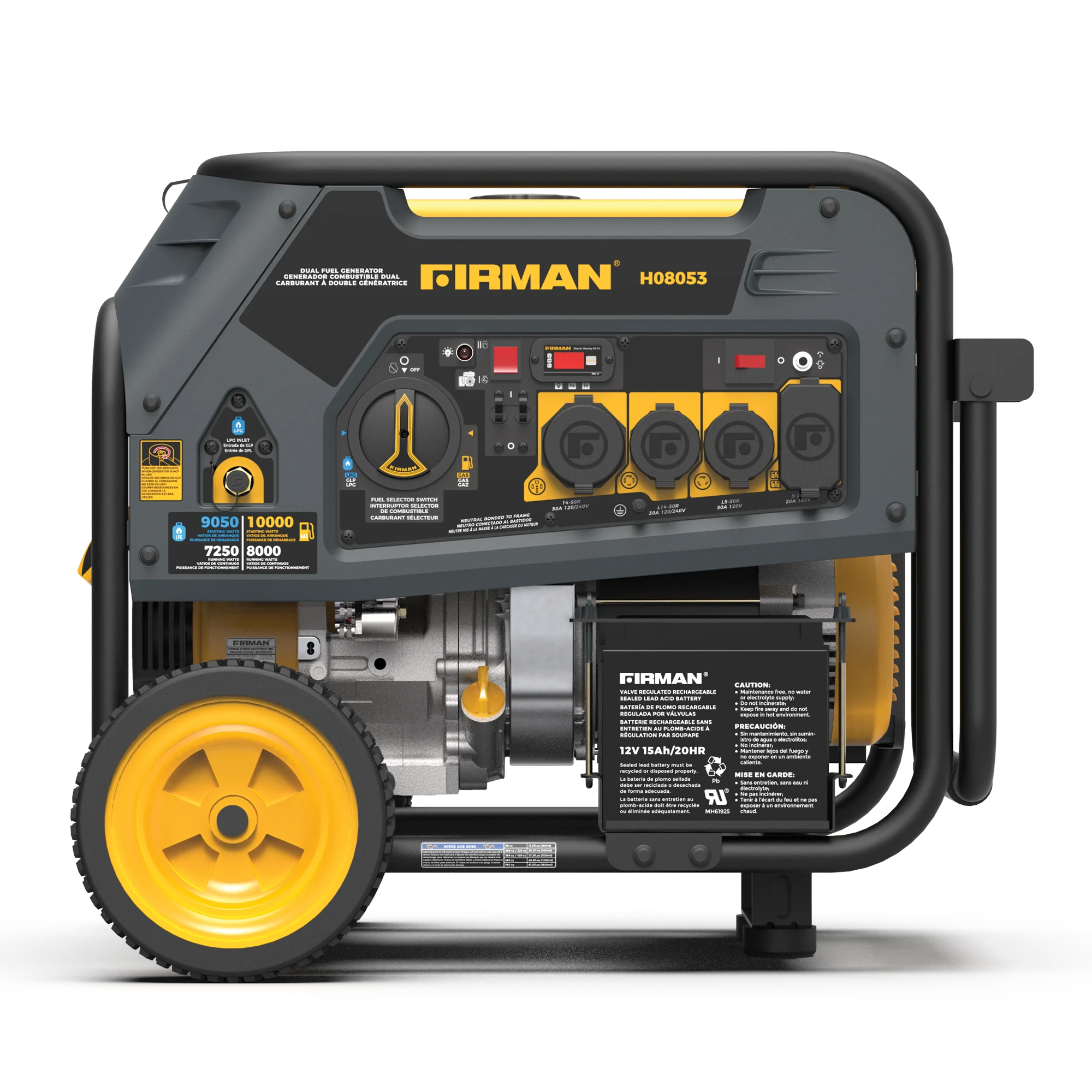 Dual Fuel Portable Generator 8000W Electric Start 120/240V