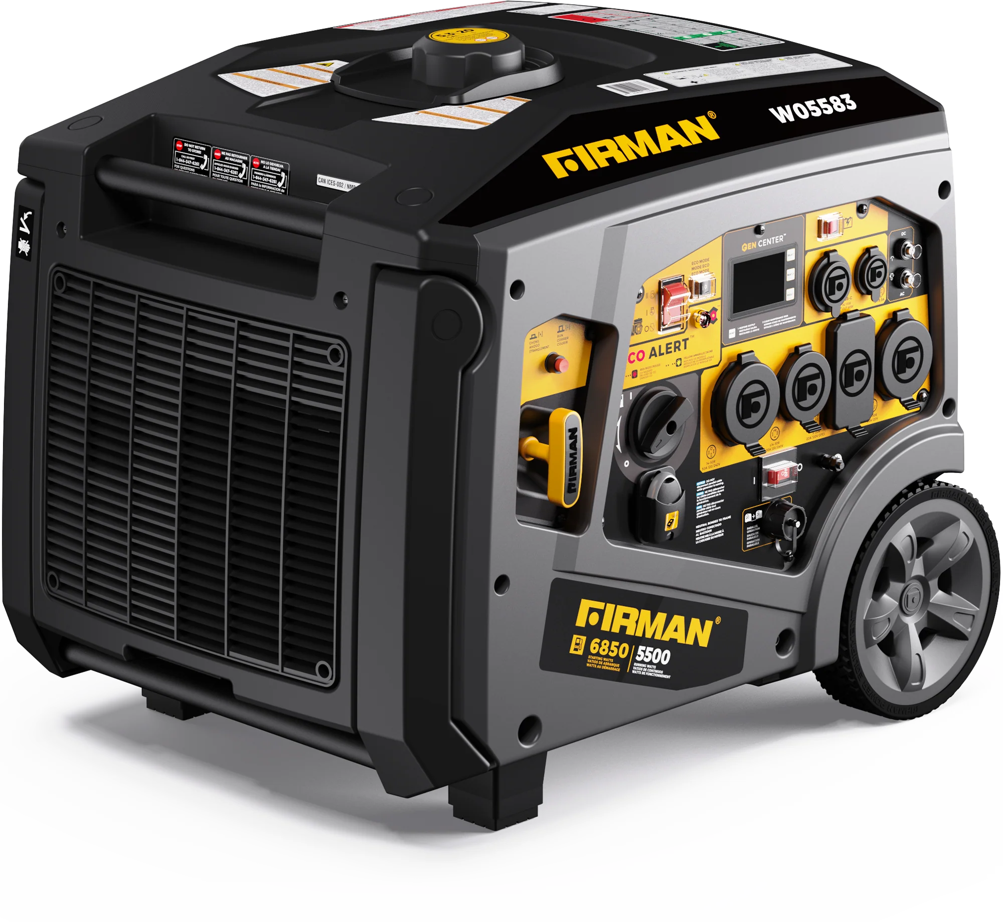 Gas Inverter Portable Generator 6850/5500 Watt Remote Start 120/240V CO Alert