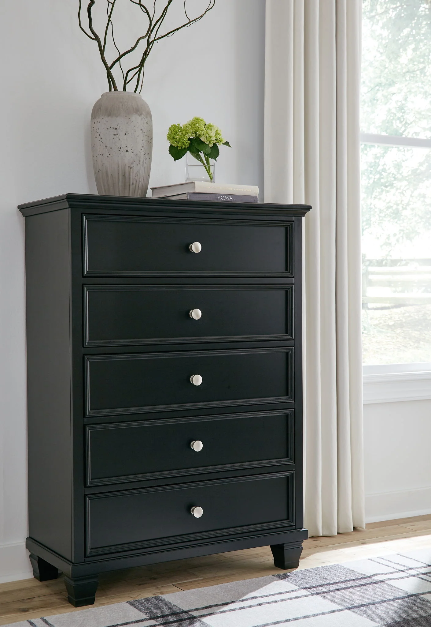 Lanolee - Five Drawer Chest - Black