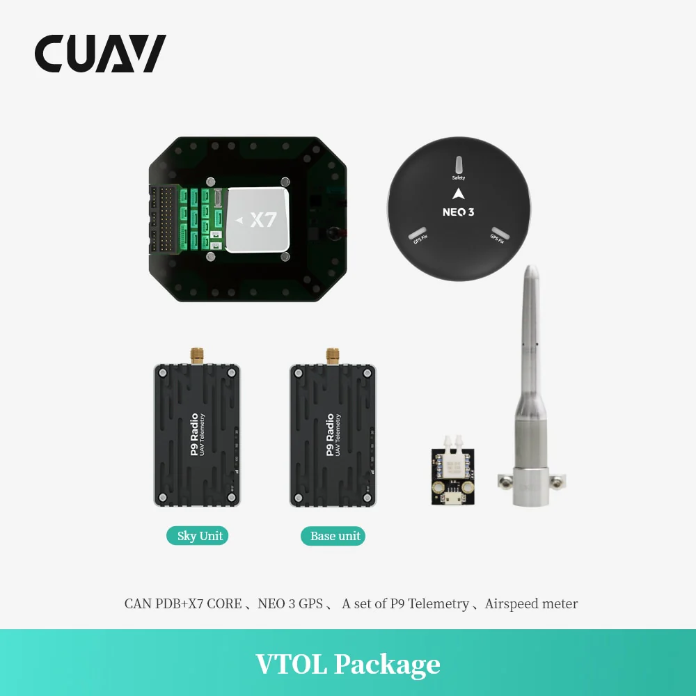 CUAV VTOL Kit Set X7 Core Carrier Board - With NEO 3 GPS P9 Telemetry Radio For Open Source Drone Flight Controller Pixhawk