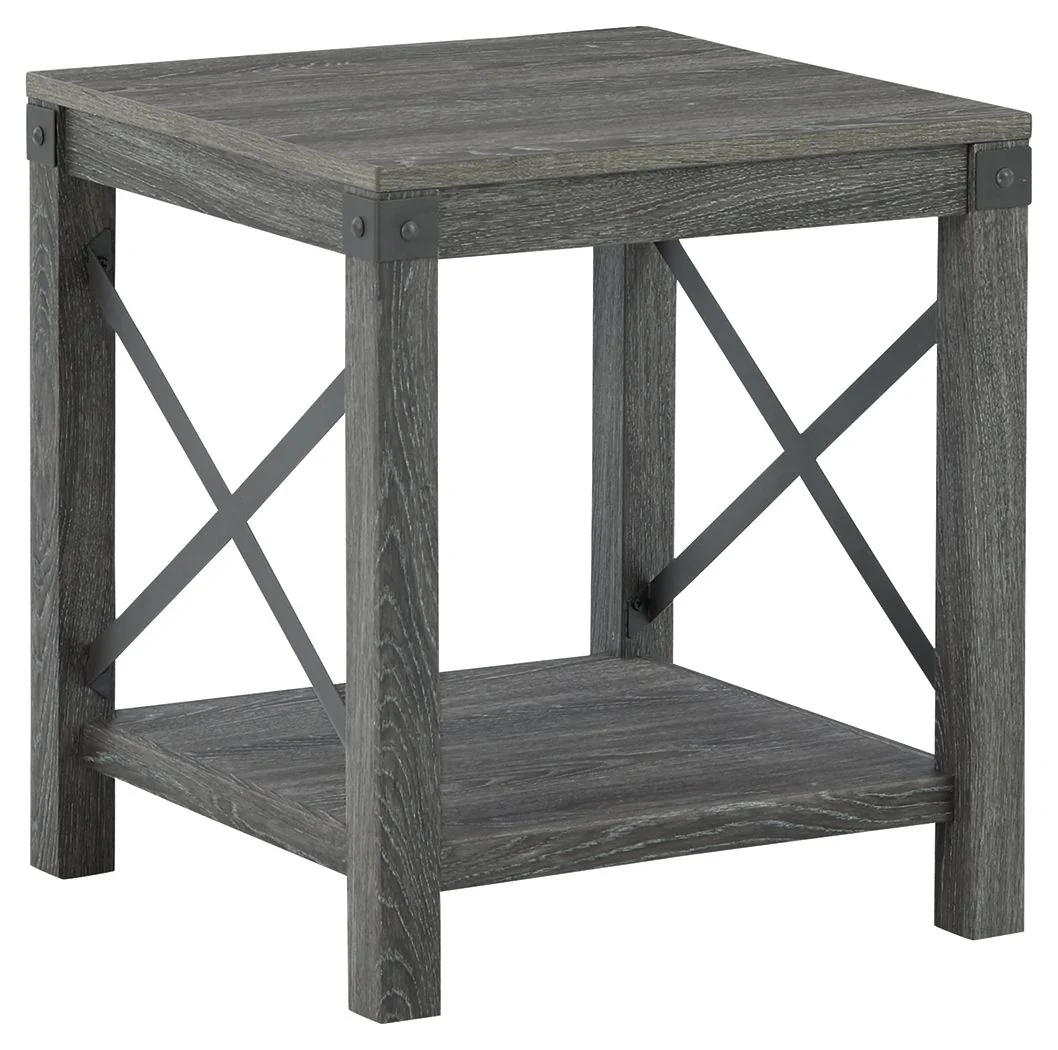 Freedan - Square End Table - Grayish Brown