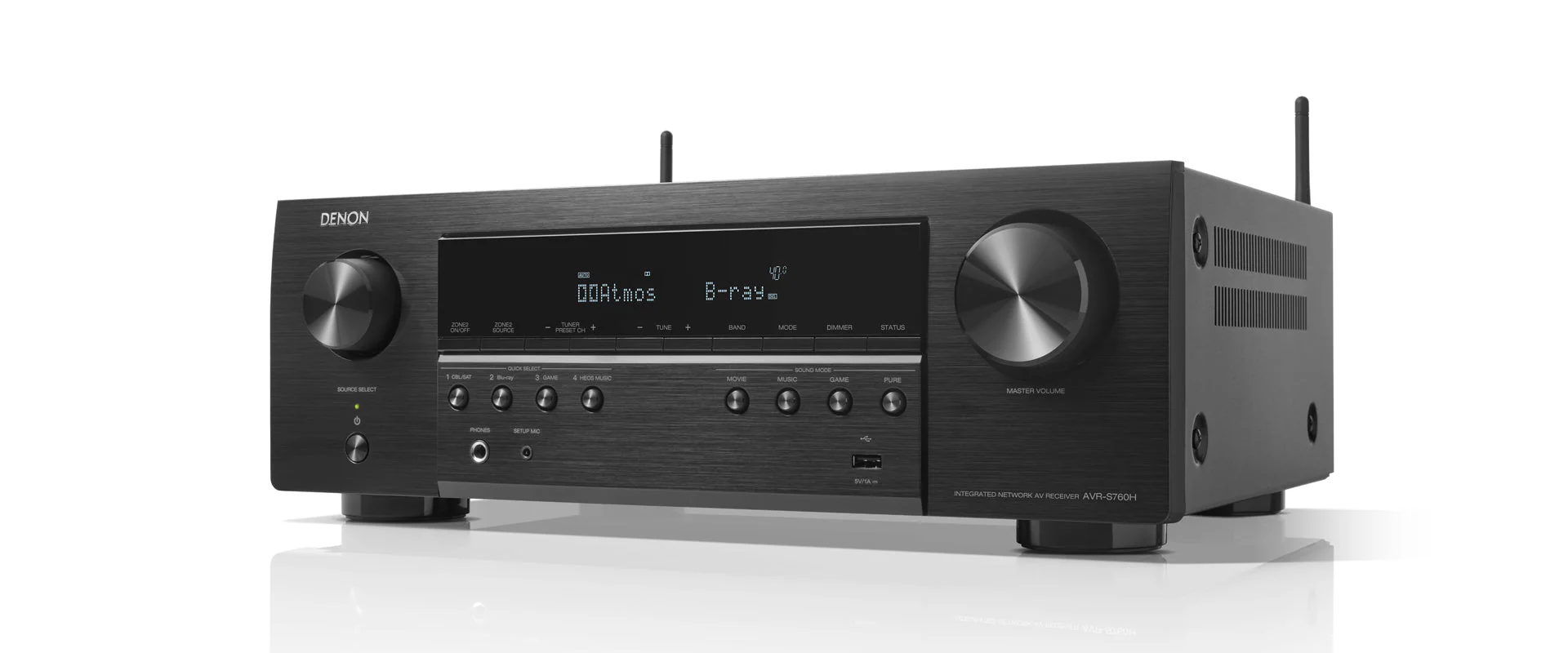 Denon AVR-S760H 220 volt av receiver amplifier 7.2 Ch 8k AV receiver with voice control and Heos Bluetooth