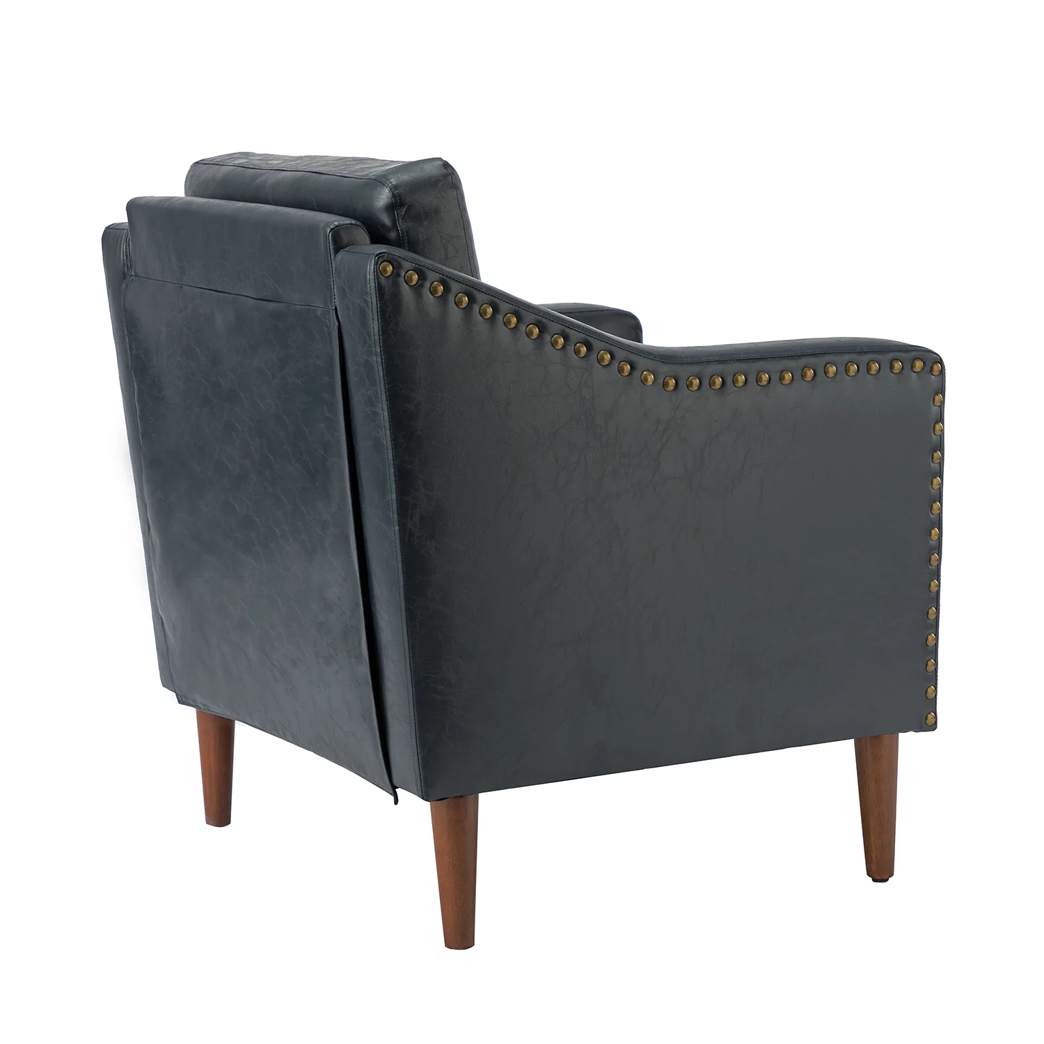 Bonita Vegan Leather Armchair in Navy