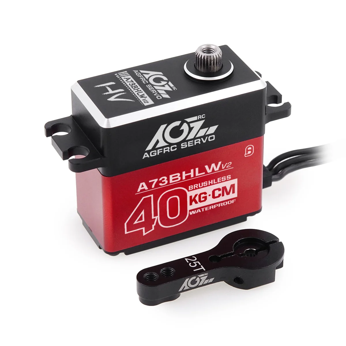 AGFRC A73BHLW V2 Servo  - HV 40KG High Torque Brushless Waterproof Digital Standard Servo For 1/10 RC Rock Crawler Buggy Car Boat Truck