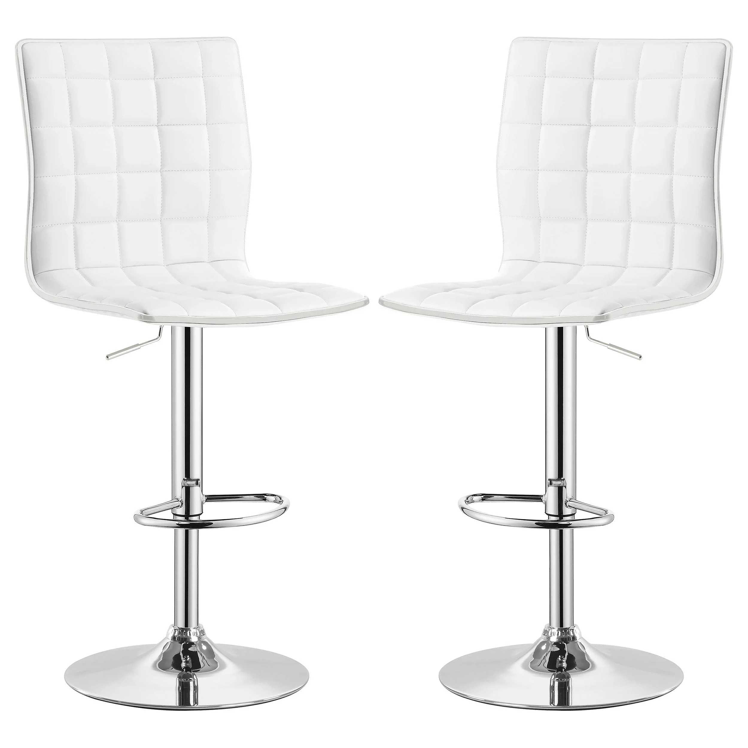 Ashbury Upholstered Adjustable Bar Stool Black / White (Set of 2)