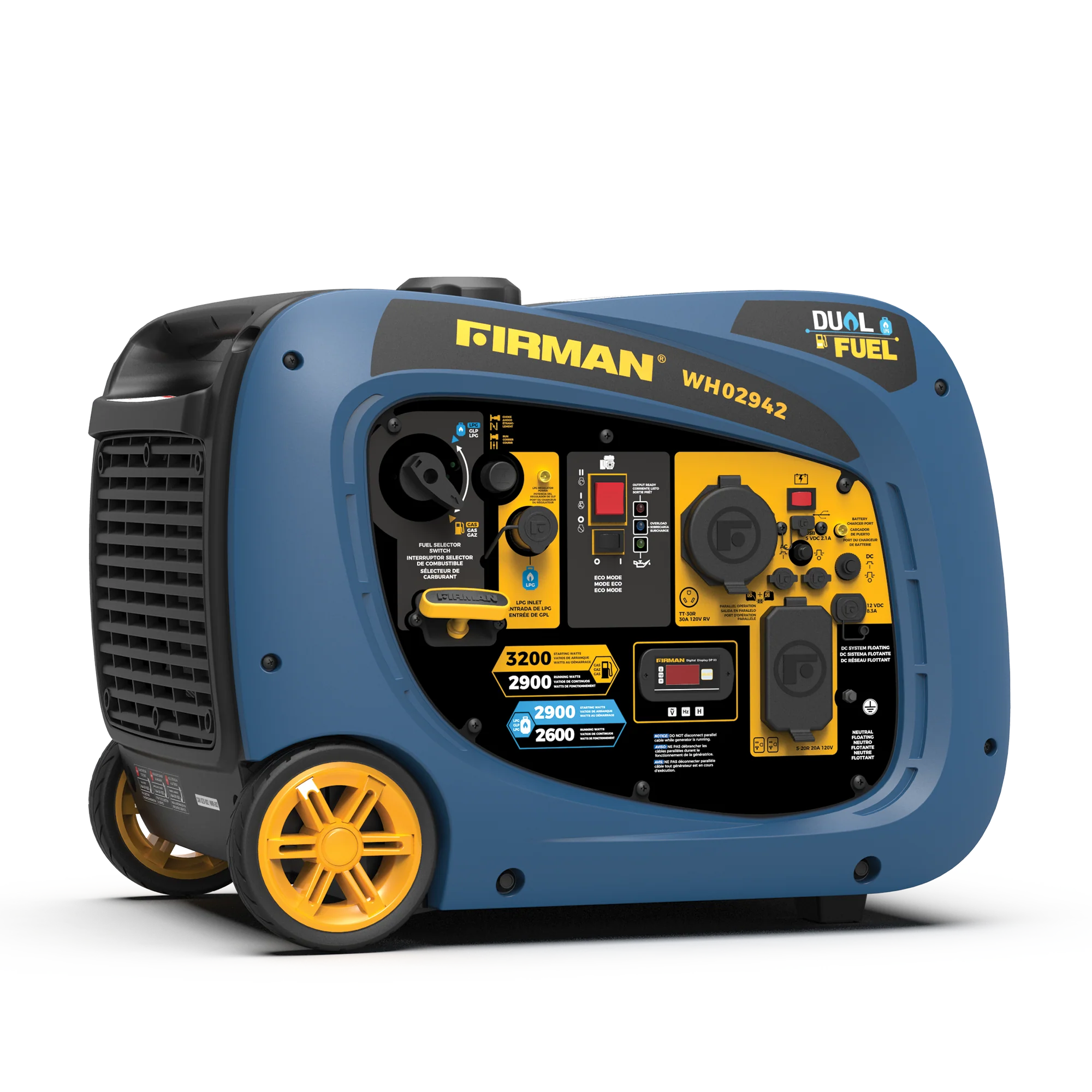 Dual Fuel Inverter Portable Generator 3200W Electric Start