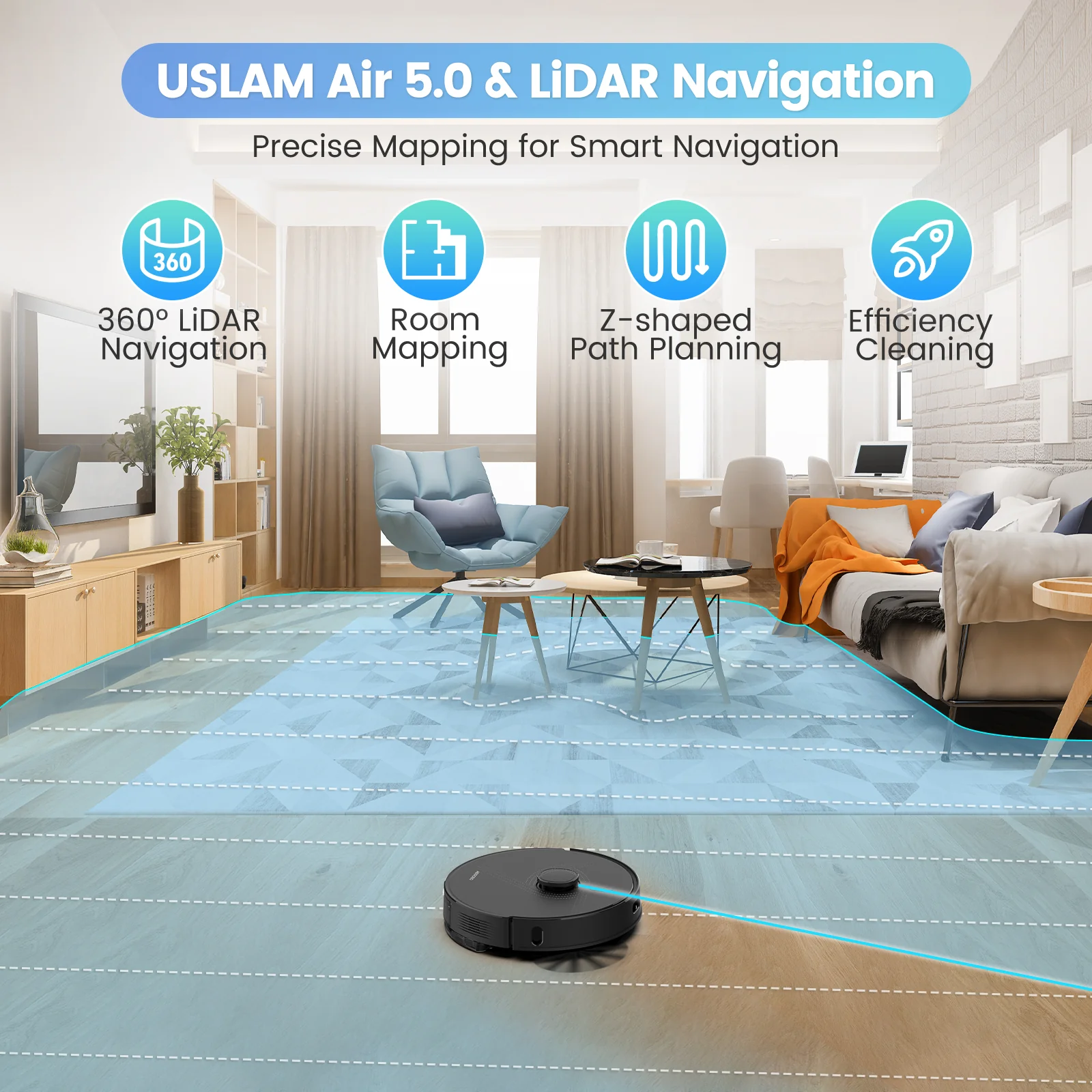 AIRROBO Robot Vacuum and Mop Combo L40 with 60 Days Self-Empty Station Voice Control Home Mapping