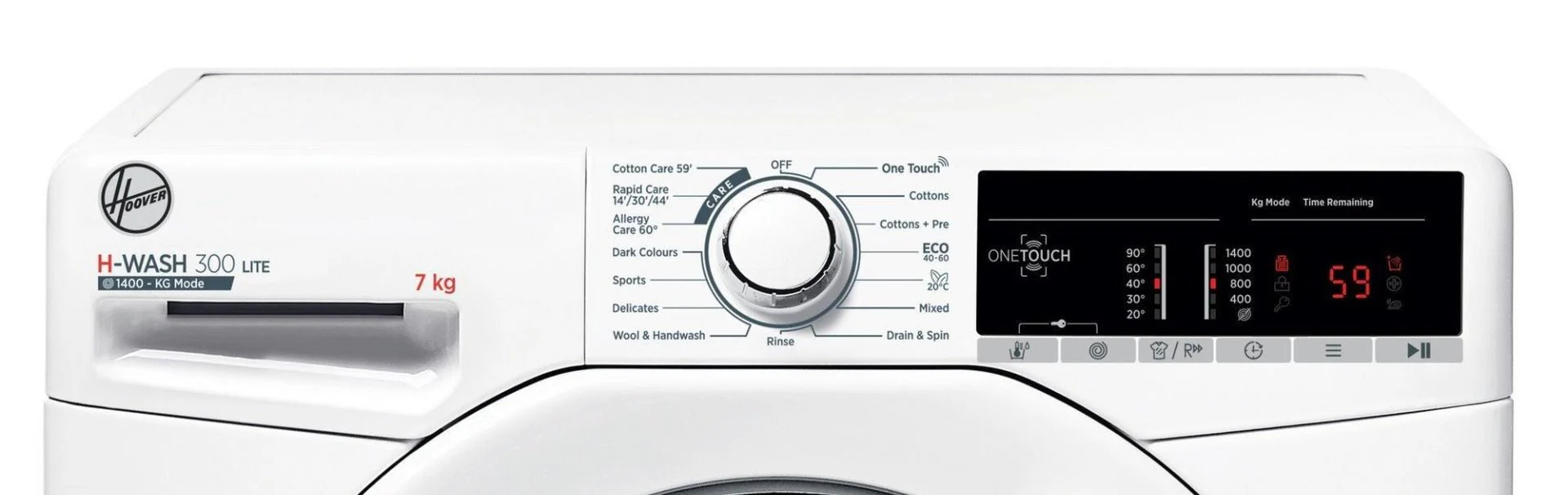 Hoover H3W47TE220v 7 KG 1400 Spin washer  White color 220 v 240 volts 50 hz