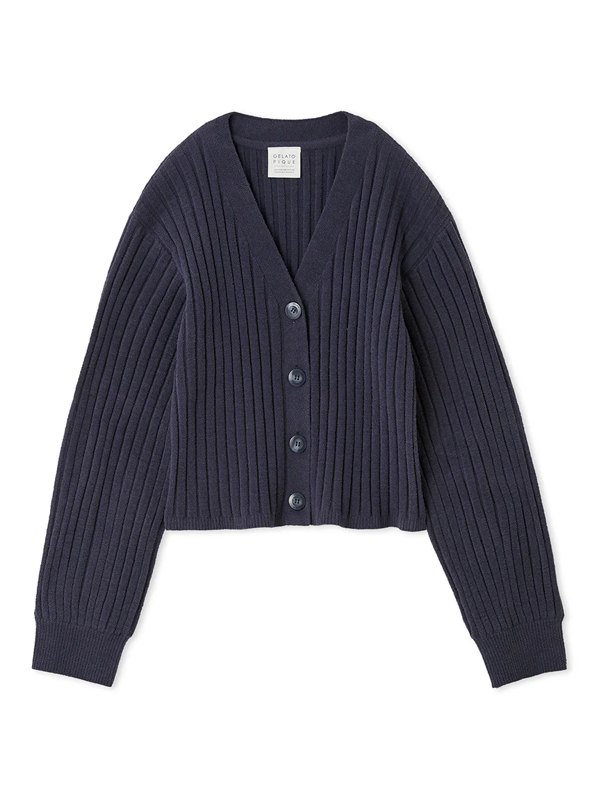 Airy Moco Ribbed Short Cardigan