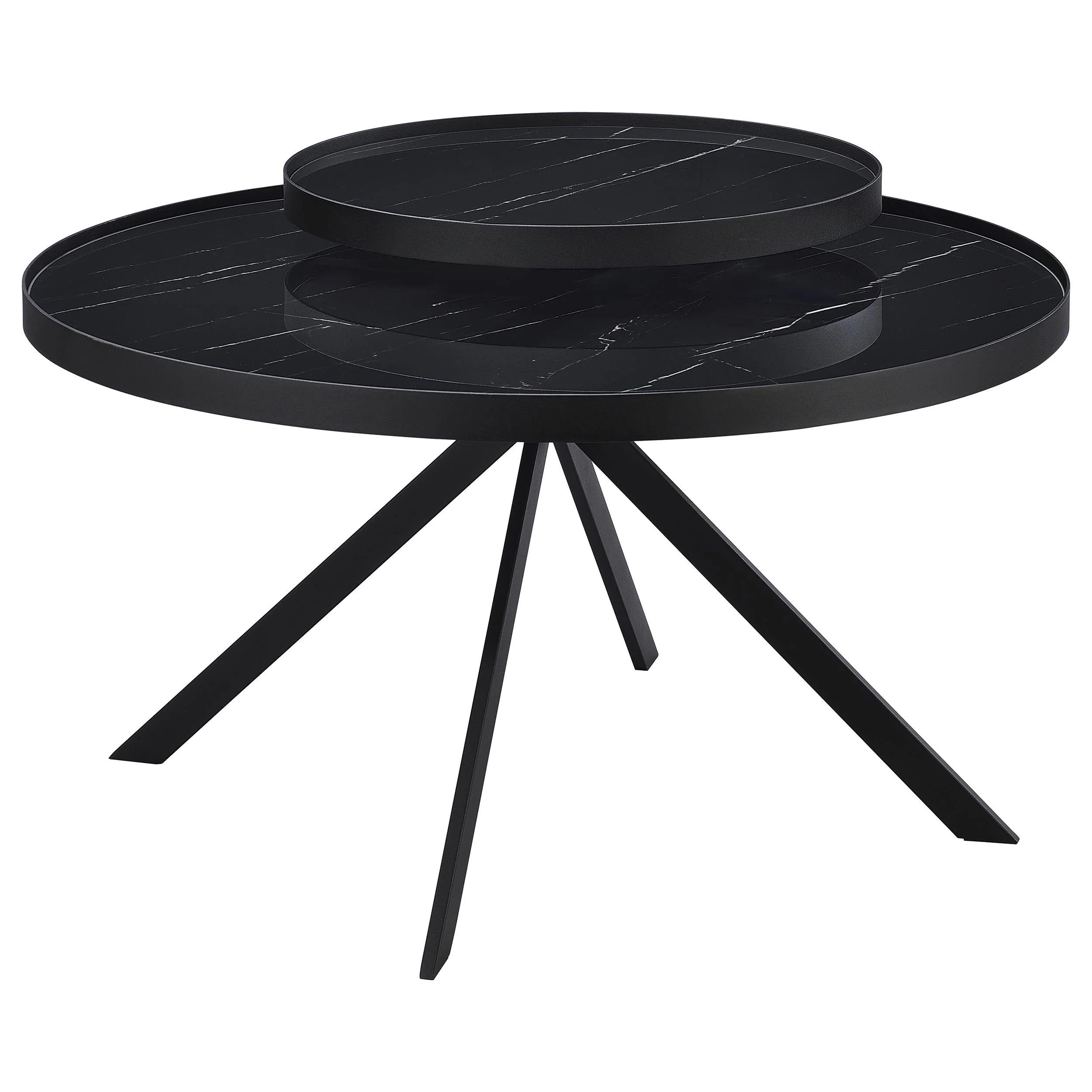Briggs  Round Coffee and End Table Set Black