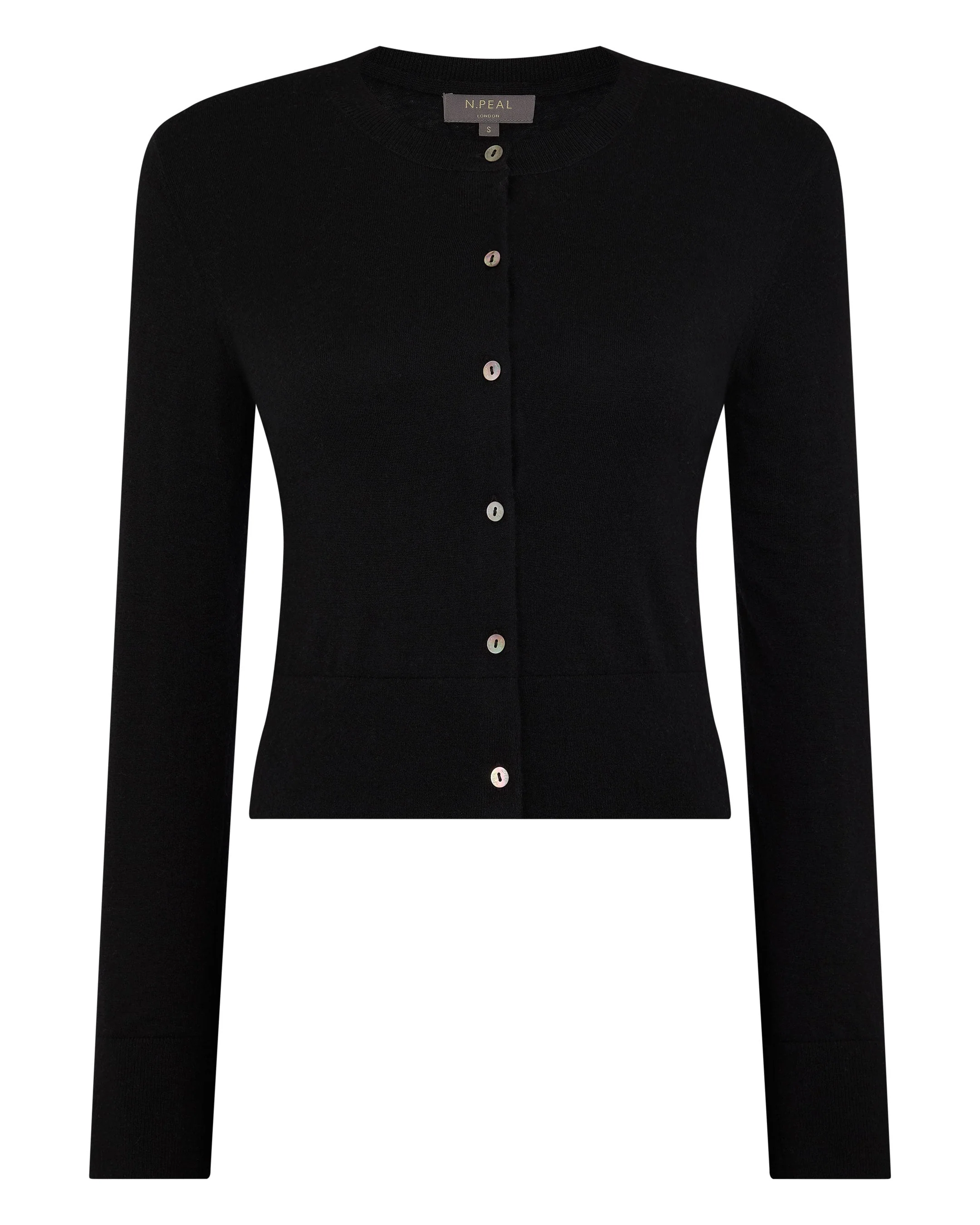 Women's Superfine Cashmere Round Neck Cardigan Black