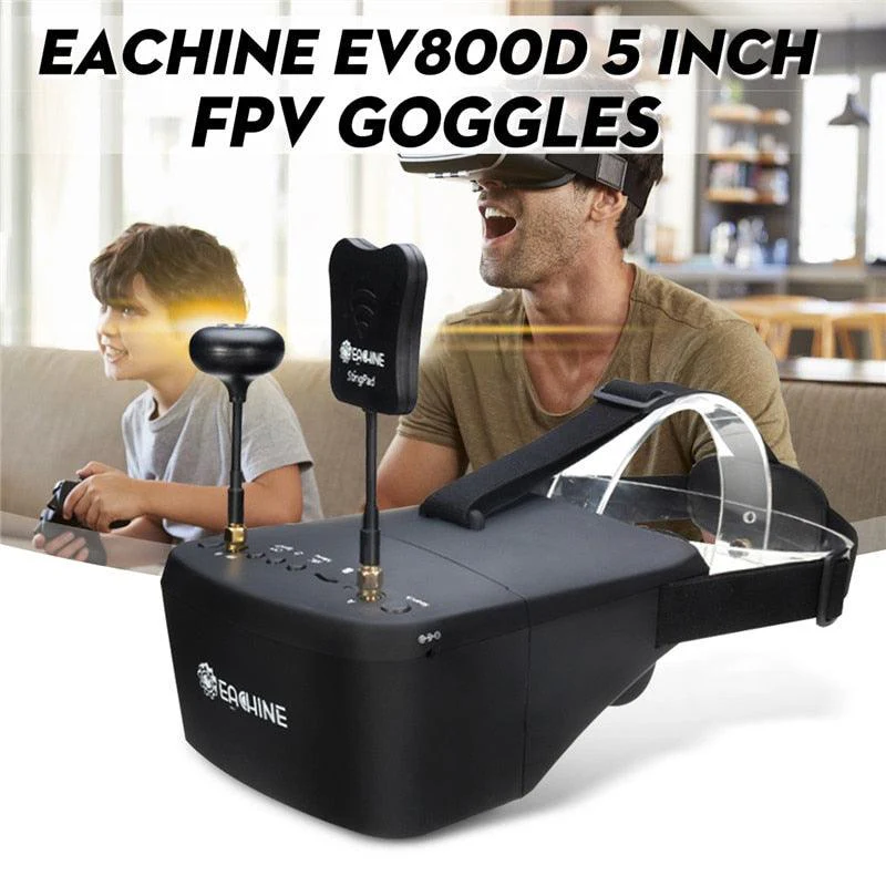 Eachine EV800D FPV Goggle - 5.8G 40CH 5 Inch 800*480 Video Headset HD DVR Diversity FPV Drone Goggles With Battery For RC Model RC Drone Parts