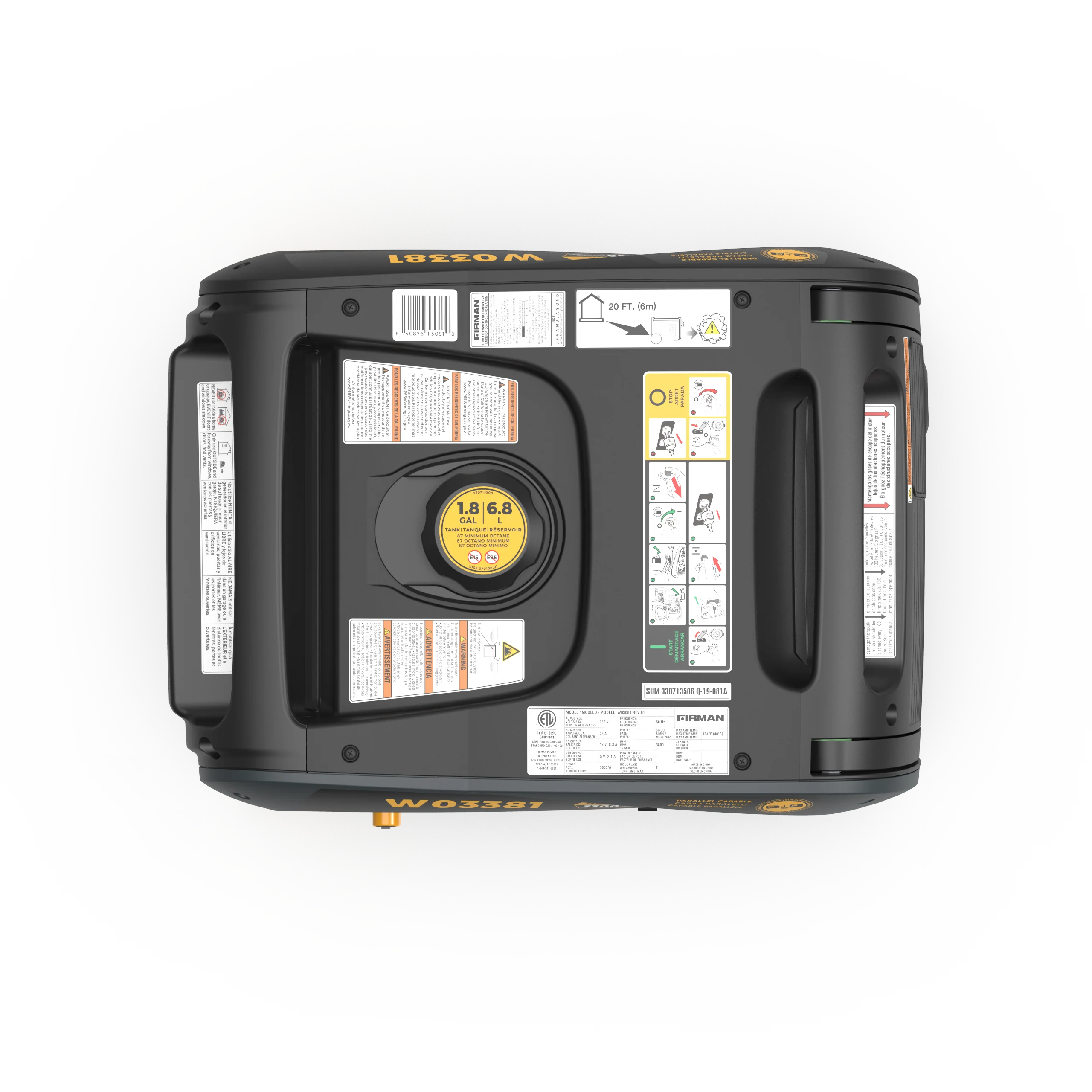 Refurbished Inverter Portable Generator 3650W Recoil Start