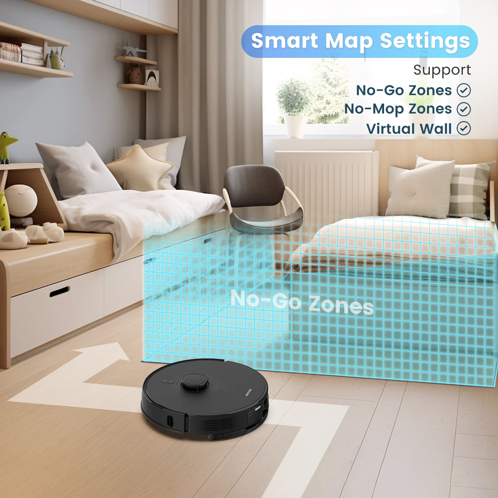AIRROBO Robot Vacuum and Mop Combo L40 with 60 Days Self-Empty Station Voice Control Home Mapping
