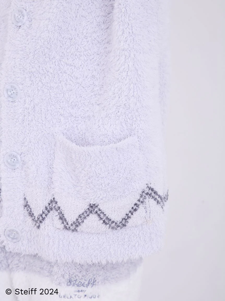 [Steiff] Mens Fair Isle Pattern Fuzzy Cardigan