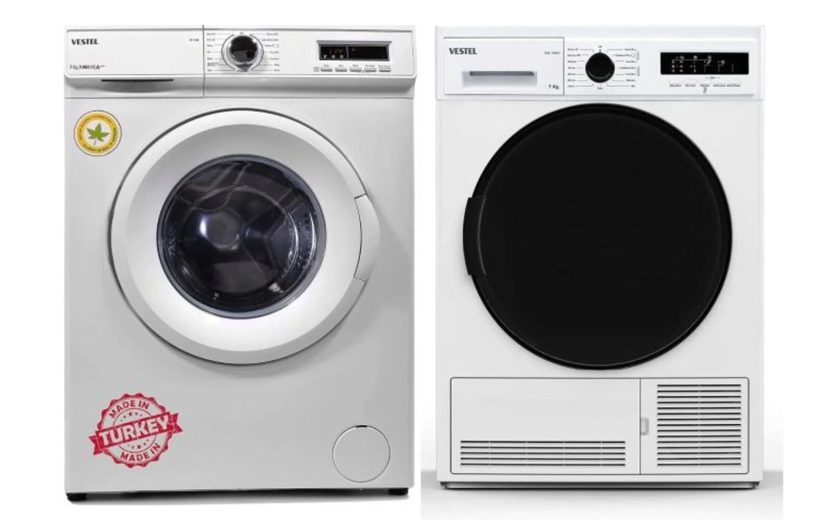 Vestel 220 volt washer front load 7 KG washer and 7 KG Self Condensing Ventless Dryer 220 volt 50 hz 220v 240 volt SET