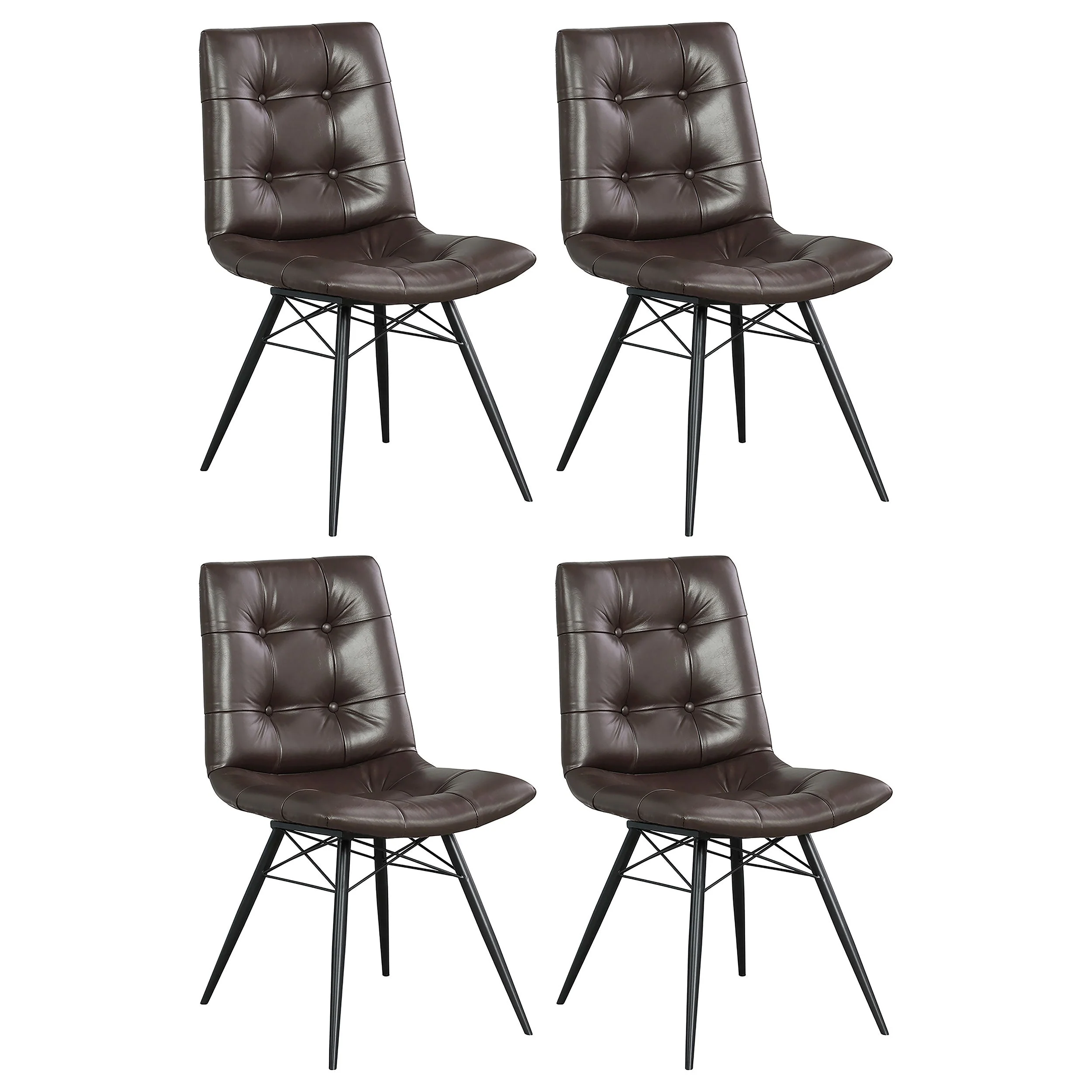 Aiken Upholstered Dining Side Chair Brown(Set of 4)