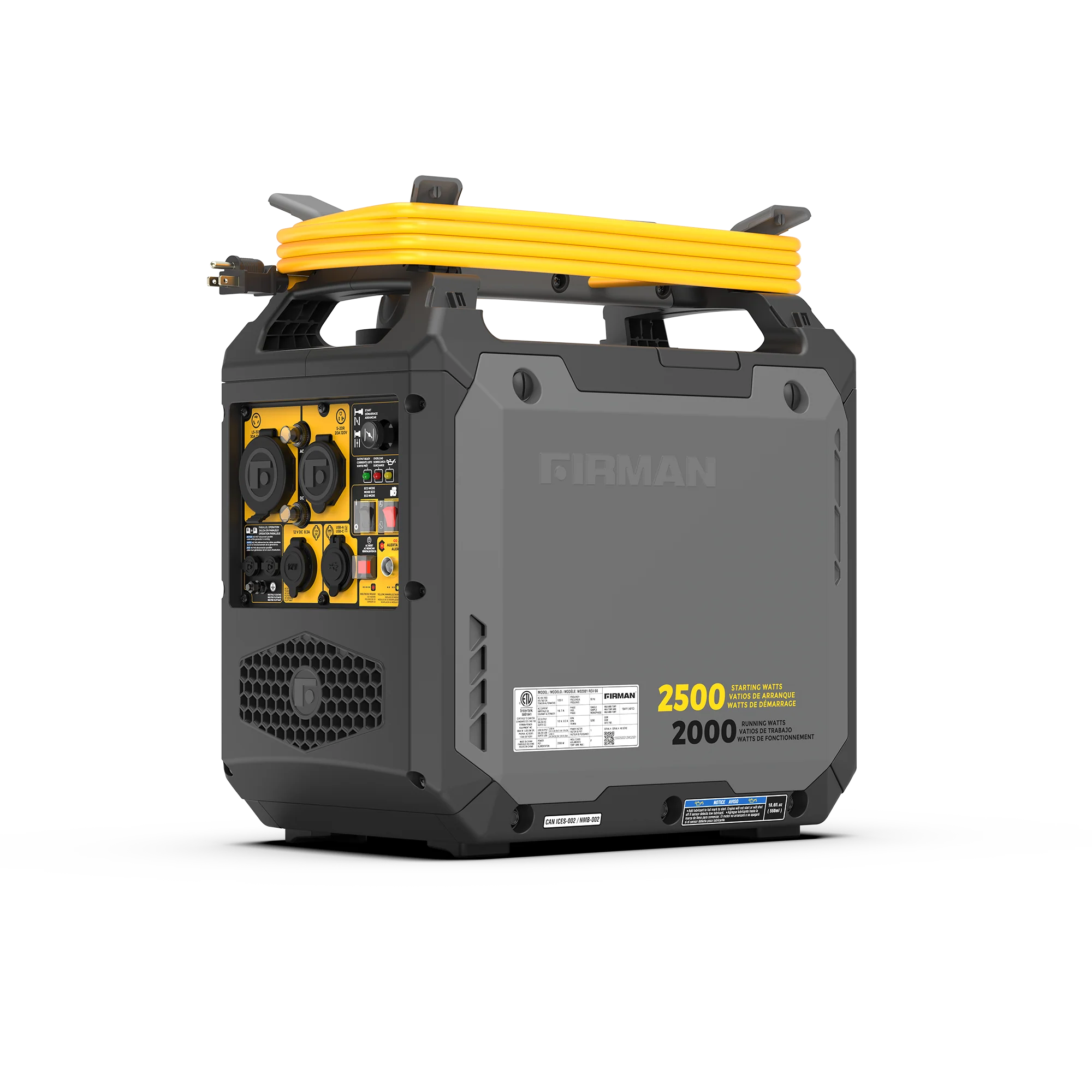 Inverter Gas Portable Generator 2500W Recoil Start with CO ALERT