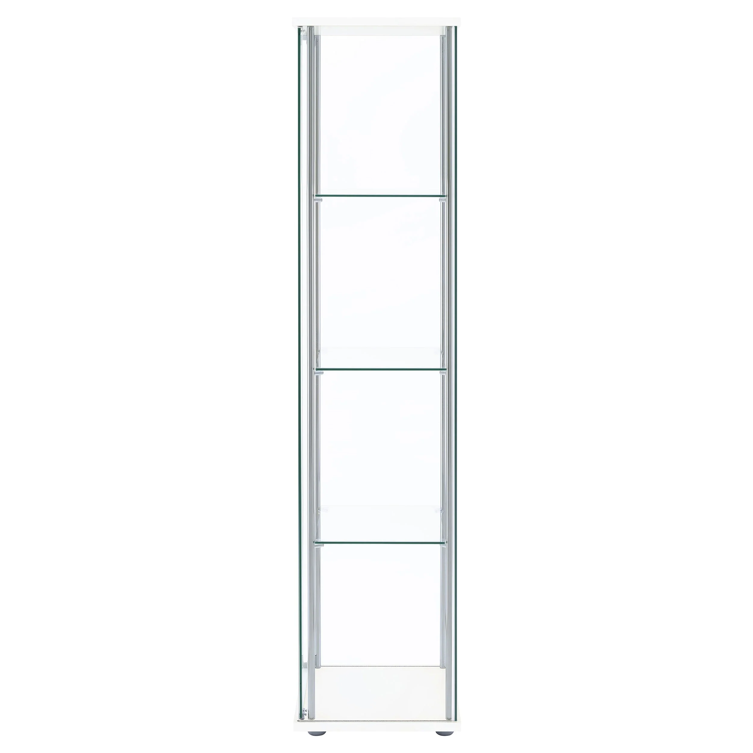 Bellatrix 4-shelf Clear Glass Curio Cabinet Cappuccino