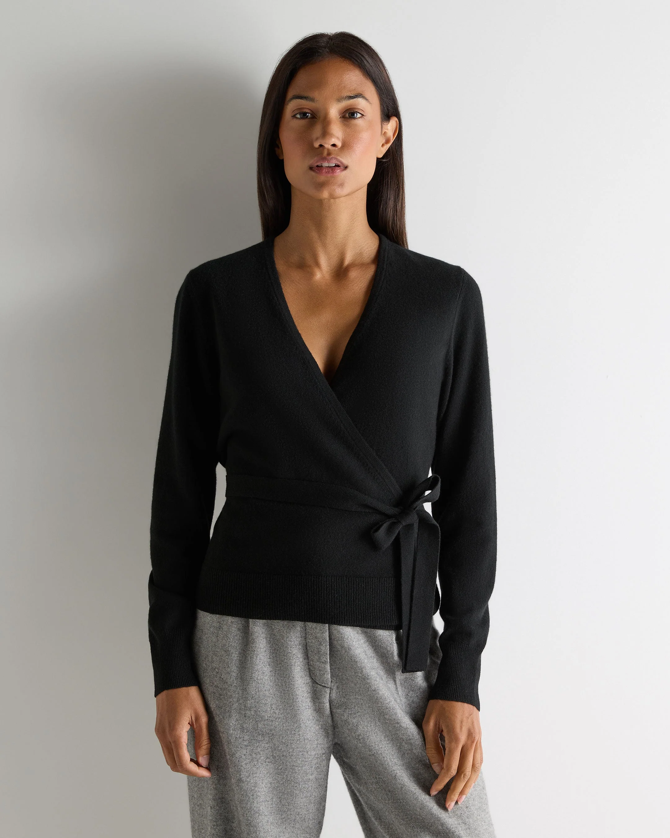 Women's Arabella Wrap Cashmere Cardigan Black