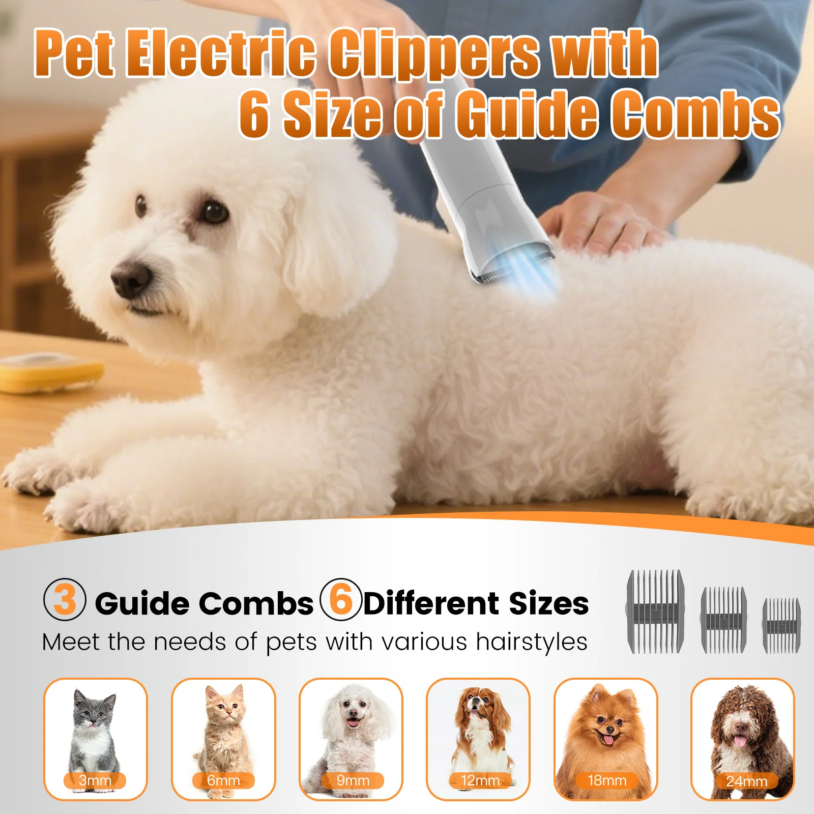 AIRROBO PG100 Plus 8 in 1 Pet Grooming Kit with Vacuum