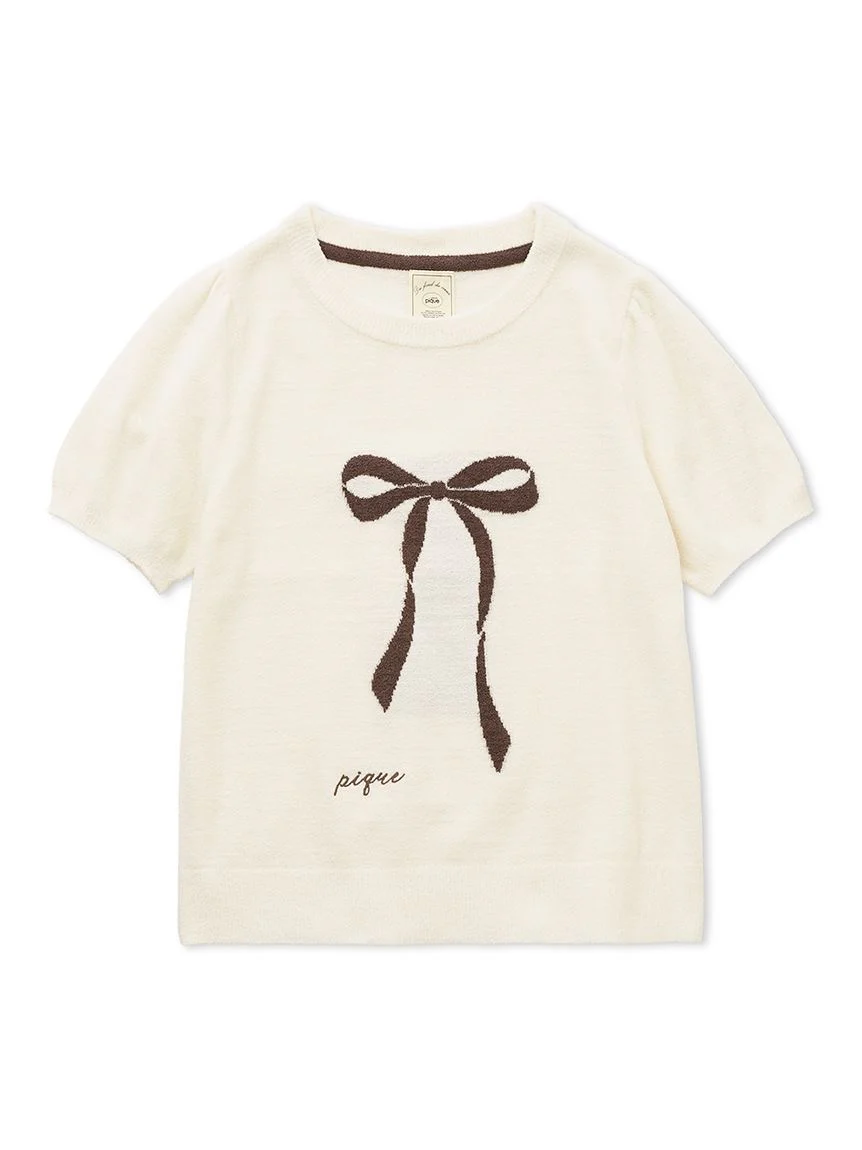 Ribbon Jacquard Pullover Sweater