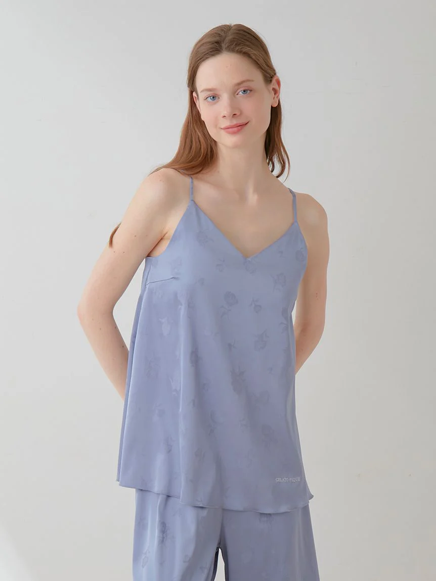 Satin Flower Jacquard Camisole Top