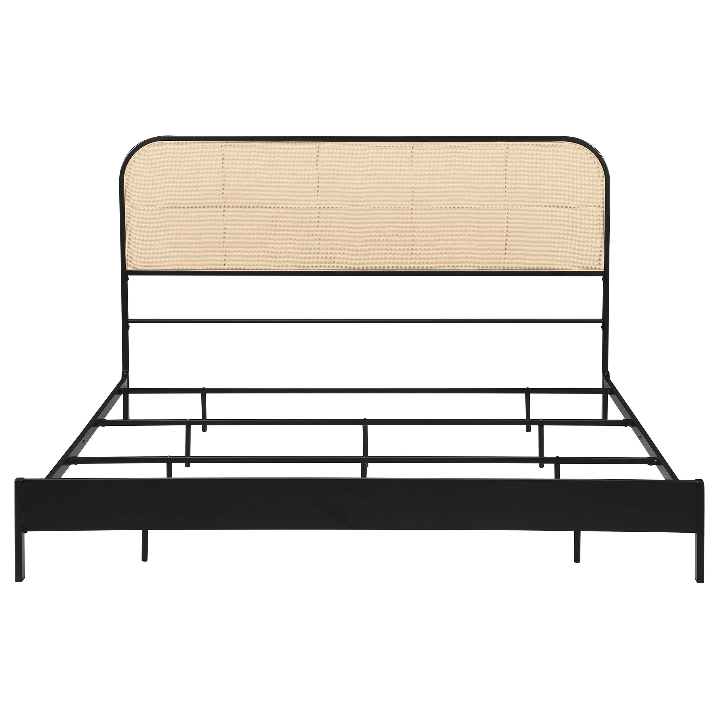 Amherst Radio Weave Rattan Metal Bed Black