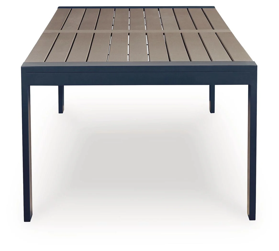 East Beach - Rectangular Dining Table With Umbrella Option - Blue