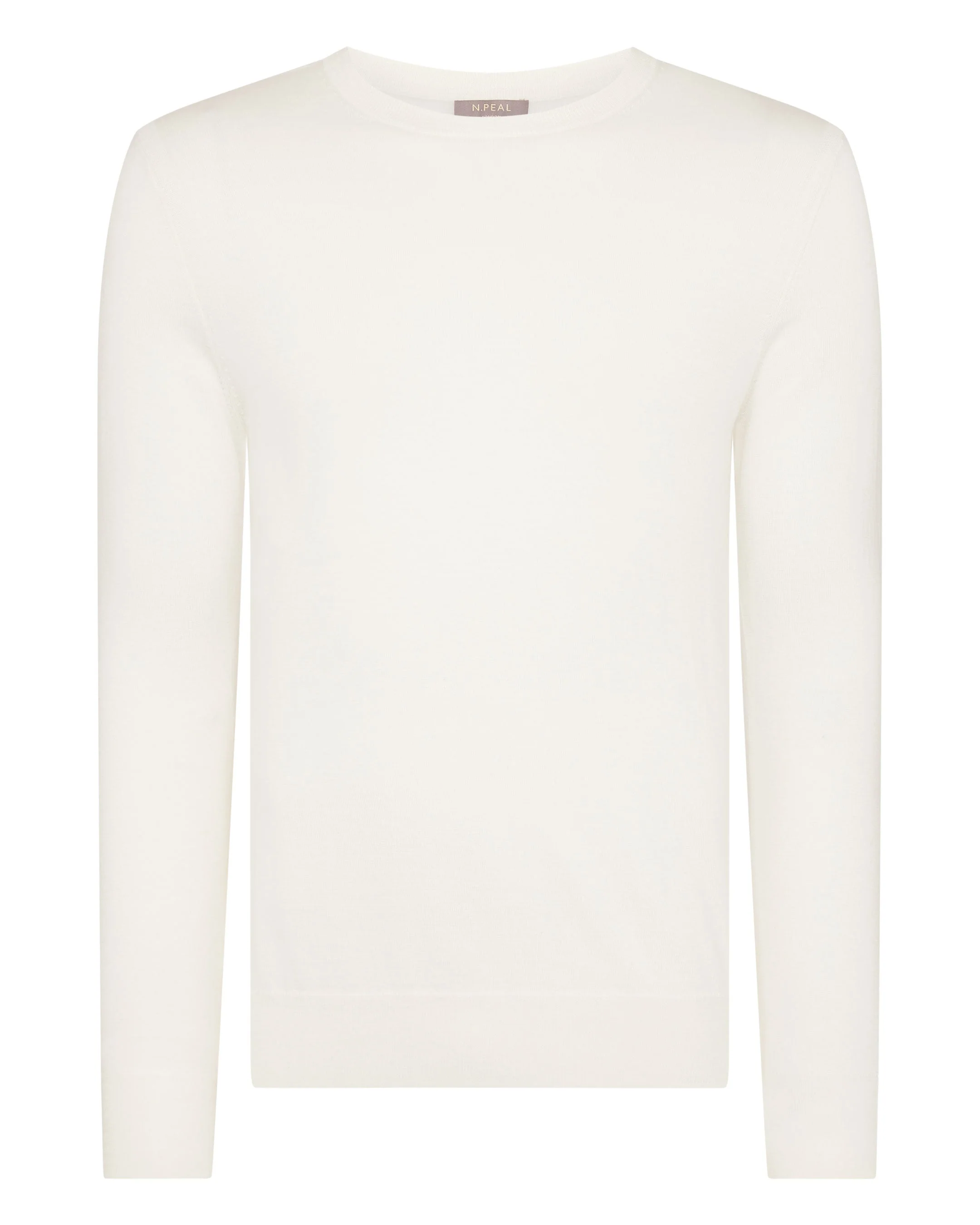 Men's Covent Fine Gauge Cashmere Round Neck Sweater New Ivory White