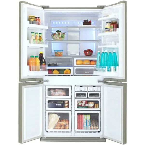 Sharp french door 220 volts refrigerator 4 door stainless SJFS85VSL Four door French Door refrigerator stainless finish 220v 240 volt