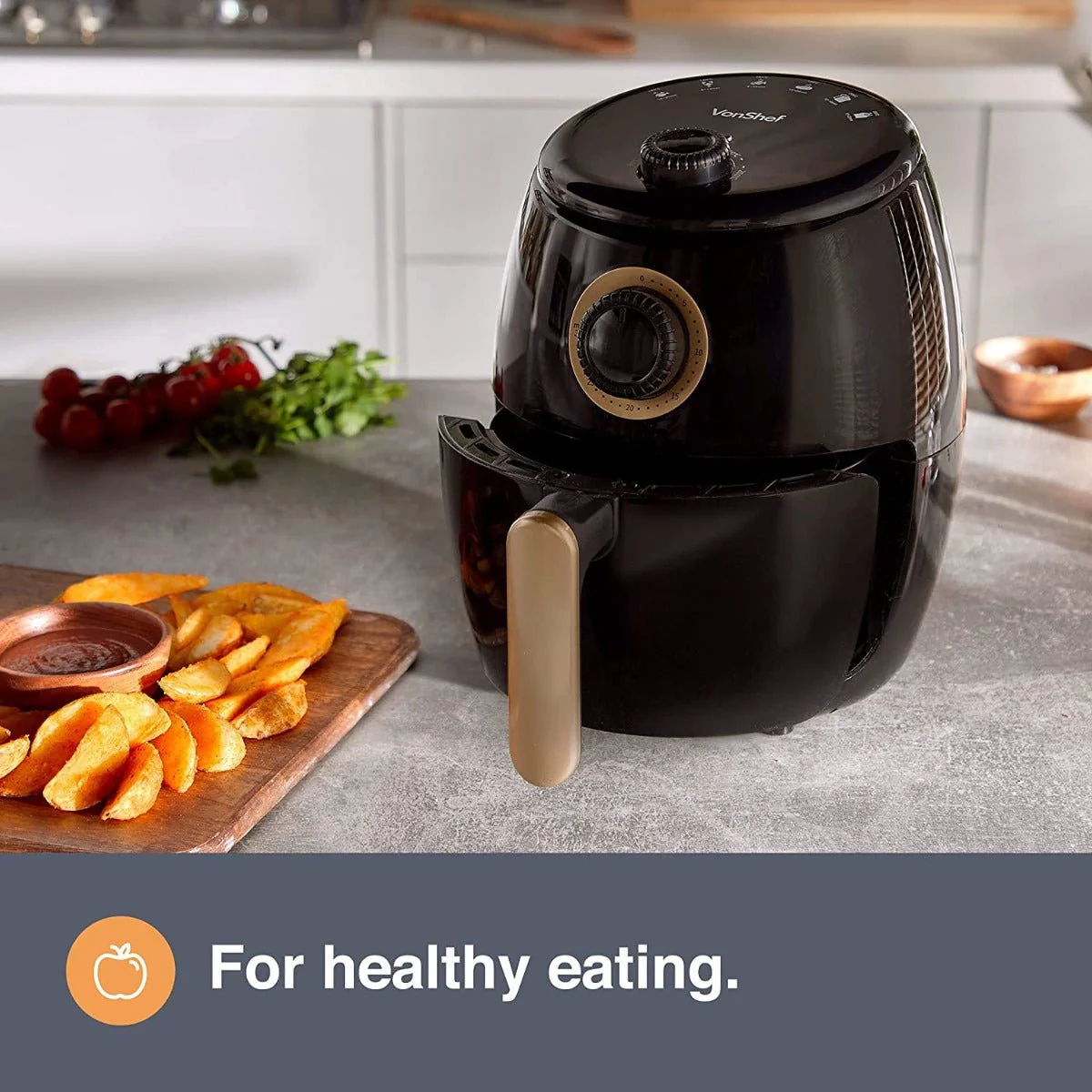 Vonhaus 220 volt Air Fryer 2000155 2 Liter air fryer 220v 240 volts Large Capacity Basket, Rapid Air Circulation, Easy Clean Non-Stick & Auto Shut Off Low Fat Healthy Cooking