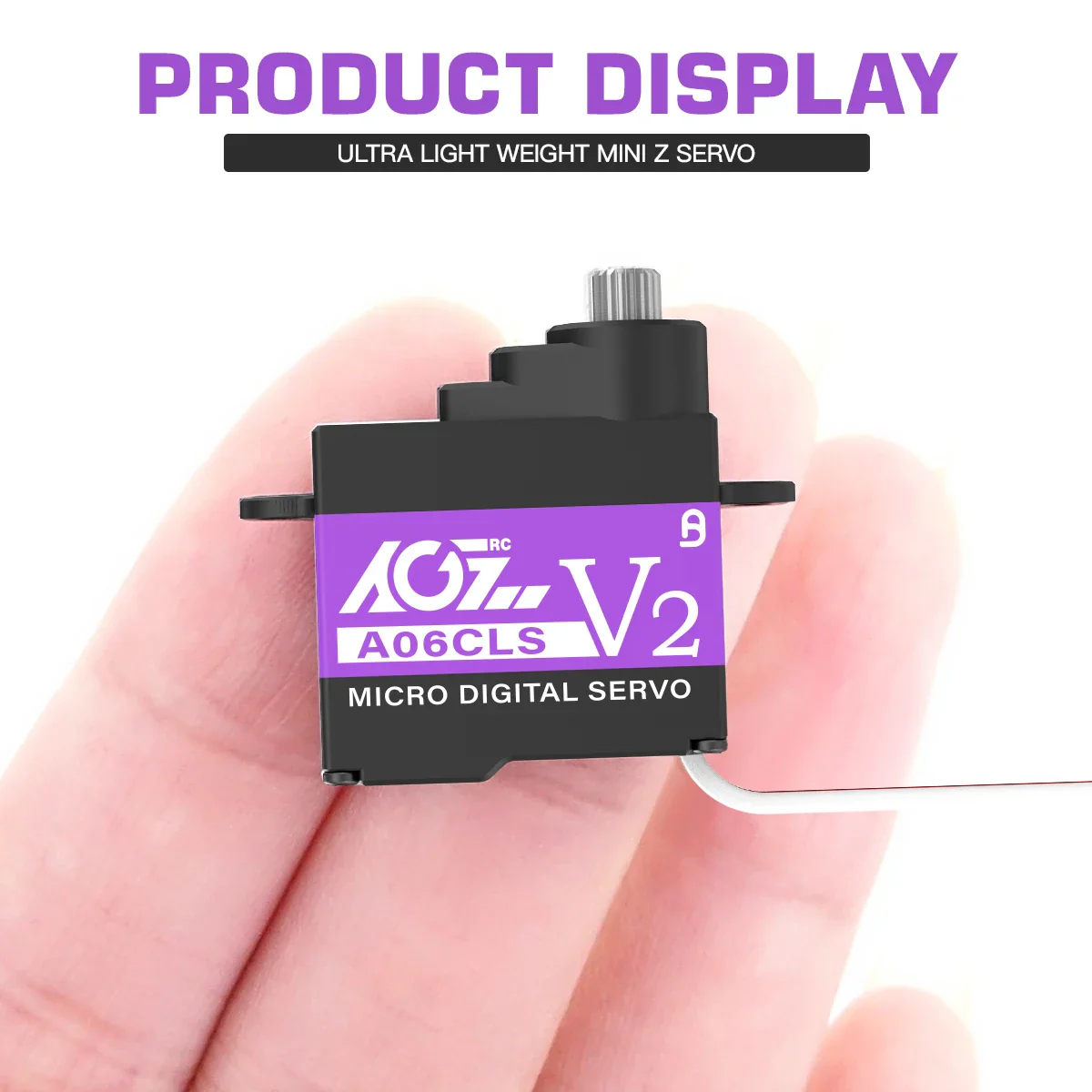 AGFRC A06CLS V2 - 3.0KG 6g Titanium Gear Super Fast Programmable Micro Servo For 1/18 1/24 1/27 1/28 Mini Car GLR GLA MRZ Airplane