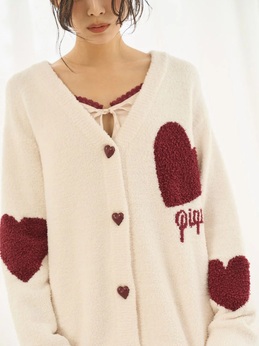UNISEX Heart Jacquard Cardigan
