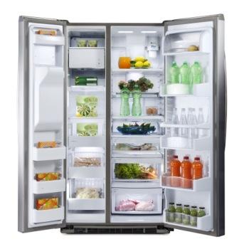 220 Volt GE GSE27NGBCWW Side by Side Refrigerator