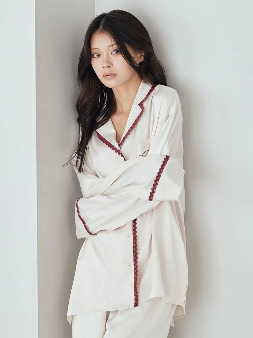 Satin Shirt With Lace