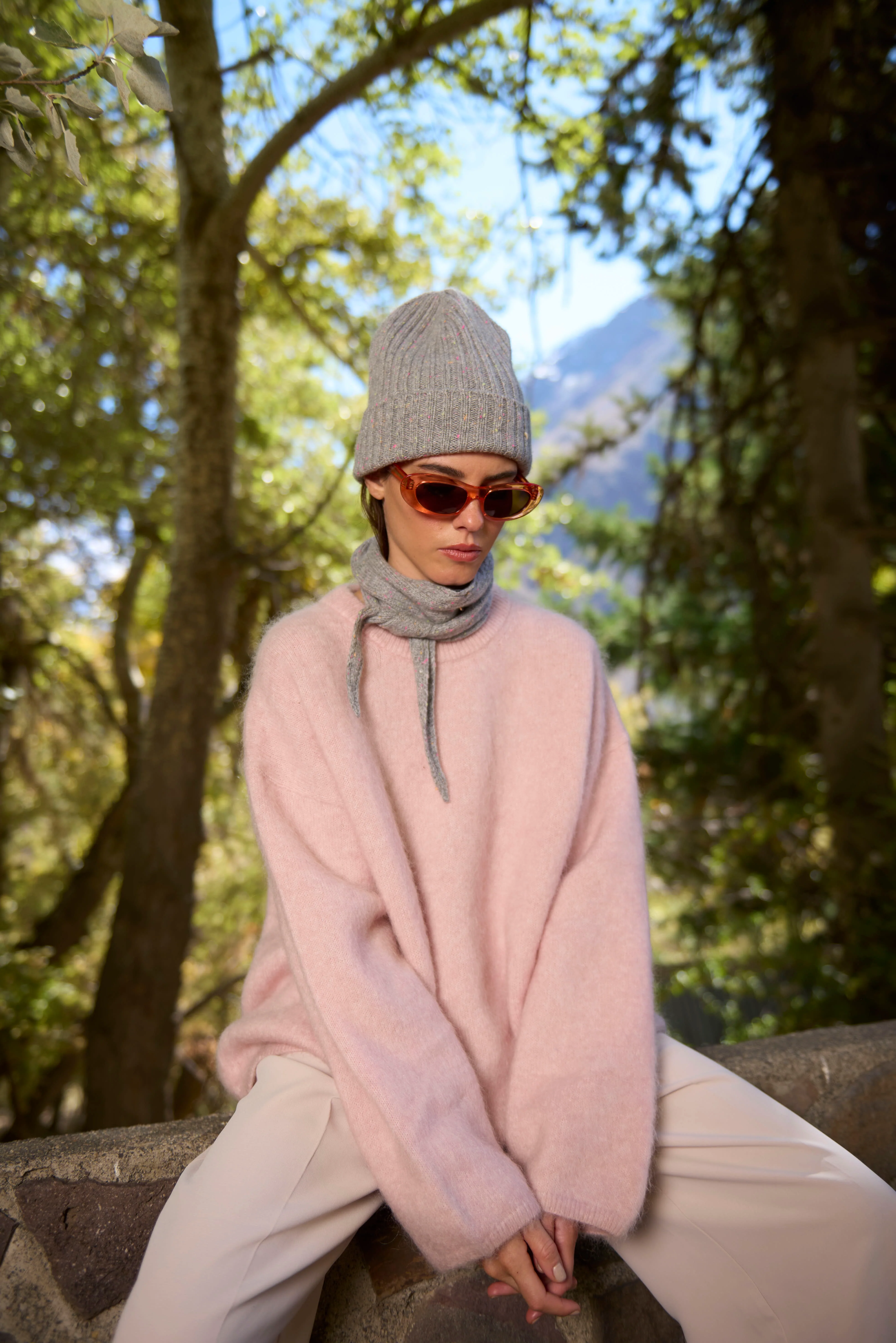 The Mini Scarf - Grey Confetti