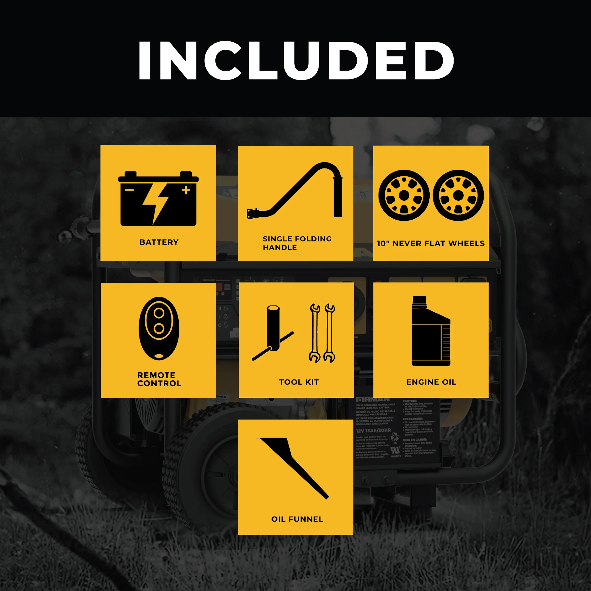 Gas Portable Generator 10000W Remote Start 120/240V