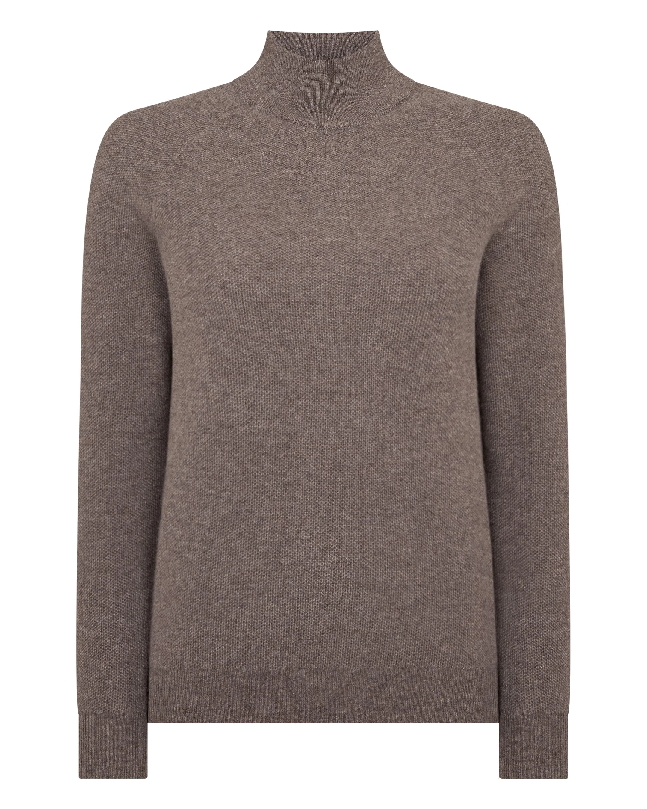 Women's Honeycomb Knit Cashmere Sweater Otter Brown